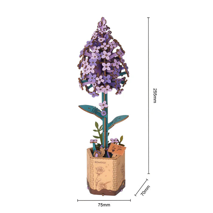 Lilac DIY wood flower Robotime